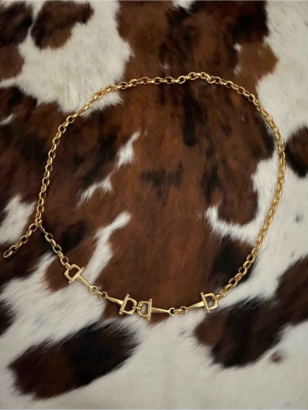 Gold Link Chain Belt with Buckle Accents